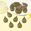 Tibetan Style Alloy Filigree Teardrop Pendants TIBEP-Q041-042AB-NR-5