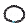 Synthetic Turquoise Beaded Stretch Bracelets for Women Men BJEW-JB11552-01-2