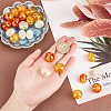 48Pcs 6 Styles Resin Imitation Amber Beads RESI-CA0001-36-3