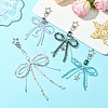 Alloy Glass Chip Pendant Decoration HJEW-FZ00040-5
