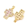 Easter Brass Pink Cubic Zirconia Pendants KK-E800-10G-2