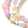 Rainbow Color Dyed Natural Freshwater Shell Beads Strands SHEL-G018-02E-3