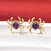 Spider Brass Micro Pave Cubic Zirconia Stud Earrings EJEW-L306-04G-01-1
