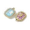 UV Plating Alloy Mixed Color Glass Rhinestone Pendants FIND-B039-03G-2