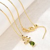 Christmas Tree Brass Micro Pave Cubic Zirconia Pendants Necklaces NJEW-L468-01G-B02-1