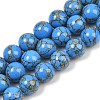 Synthetic Gold Line Turquoise Graduated Beads Strands GG-CBA2AE1-A03-B-2