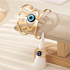 Evil Eye Alloy Resin Hollow Cuff Bangles & Cuff Rings Sets FS-WGE3CB7-01-2