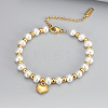 304 Stainless Steel & Imitation Pearl Charm Bracelets FS-WGF99C6-01-1