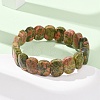 Natural Unakite Beaded Stretch Bracelets for Unisex G-K303-01D-2