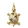 Brass Micro Pave Cubic Zirconia Pendants KK-B128-05G-1