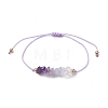 Gemstone Braided Bead Bracelet BJEW-JB11013-02-1