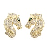 Brass Micro Pave Cubic Zirconia Stud Earrings EJEW-Q033-01G-1