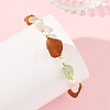 Raw Natural Amber & Rose Quartz Nuggets & Cultured Freshwater Pearl Beaded Bracelets BJEW-JB14288-2