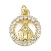 Brass Micro Pave Cubic Zirconia Pendants KK-Z123-24G-01-1