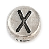 925 Sterling Silver Flat Round with Letter Beads LS-STER-G044-01AS-X-1