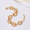 Vintage Bohemian Brass Rhinestone Moon Star Link Bracelets for Women Party Wedding Gift YI1841-1-2