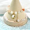 Natural Golden Silk Jade Round Beads Stretch Bracelets BJEW-JB14145-03-2
