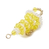 7Pcs Glass Pendants PALLOY-MZ01164-5
