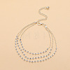 Alloy Rhinestone Cup Chain & Ball Chain Multi-strand Anklets WG18F6C-12-1