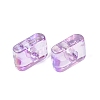 UV Plating Transparent Acrylic European Beads OACR-M027-02I-02-2