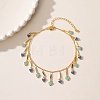 Summer Beach Brass Enamel Heart Tassel Anklets for Vacation and Casual Wear WL3166-2-1