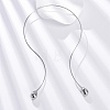 304 Stainless Steel Open Teardrop Choker Necklaces for Women NJEW-C068-01P-2