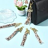 5Pcs PU Leather Tassel & Alloy Pendant Decorations HJEW-YW00385-01-5