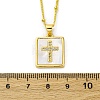 Brass Micro Pave Clear Cubic Zirconia Pendant Necklaces NJEW-C071-05B-G-5