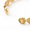 Brass Flat Round with Rosary Jesus Open Cuff Bangle for Women BJEW-B054-04G-3