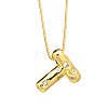 Brass Micro Pave Clear Cubic Zirconia Initial Pendant Necklaces FS-WGF17D9-25-1