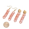 Chunky Acrylic Curb Chain Long Drop Earrings EJEW-JE04772-05-3