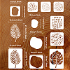 9Pcs 9 Styles PET Hollow Out Drawing Painting Stencils DIY-WH0394-0007-2