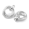 Rack Plating Brass Interlaced Ring Stud Earrings for Women EJEW-K245-04P-2