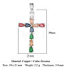 Brass Micro Pave Colorful Cubic Zirconia Pendants ZIRC-OY005-01P-2