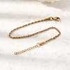 304 Stainless Steel Rope Chain Bracelets for Women BJEW-P395-01G-3