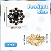Flower Alloy & Glass Shank Buttons BUTT-WH0061-13-2