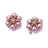 Glass Seed Beads Flower Stud Earrings EJEW-MZ00349-02-4