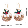Christmas Alloy Enamel & Rhinestone Stud Dangle Earrings FS-WG10992-24-1