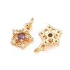 Brass Micro Pave Cubic Zirconia Charms CU-CBAA6E8-05G-06-2