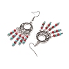 Synthetic Turquoise Beaded Chandelier Earrings EJEW-JE06192-4