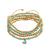 4Pcs 4 Styles Heart Alloy Enamel Charm Bracelets LG2840-1-5