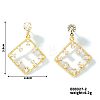 Geometric Hollow Design Brass Pave Clear Cubic Zirconia Stud Earrings SQ8003-2-2