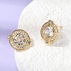 Brass Micro Pave Cubic Zirconia Stud Earrings EJEW-G471-05G-01-3