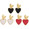 Rack Plating Heart Brass Stud Earrings for Women EJEW-C125-26G-5