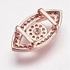 Brass Micro Pave Cubic Zirconia Slide Charms ZIRC-F046-45RG-2