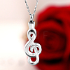 Musical Note Shape Stainless Steel Pendant Necklaces QK9956-1-3