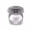 201 Stainless Steel Cuff Pad Ring Settings STAS-S080-040F-P-4