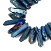Spray Painted Electroplate Natural Quartz Crystal Points Beads Strands G-Q610-02B-3