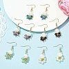 Natural Mixed Stone & Natural Cultured Freshwater Pearl Beads Dangle Earrings EJEW-JE06984-1