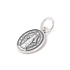 999 Sterling Silver Oval with Virgin Religious Medal Charms with Jump Rings STER-C006-01AS-2